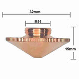 Nozzle, Raytools Compatible, D32, H15, M14 (10-Pack) - Double (Chrome) - 1.2mm