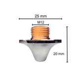 Nozzle, Amada Compatible, D25-H20-M12, Mushroom Eco (10-Pack)